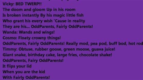 Fairly Odd Parents Theme Song Lyrics .